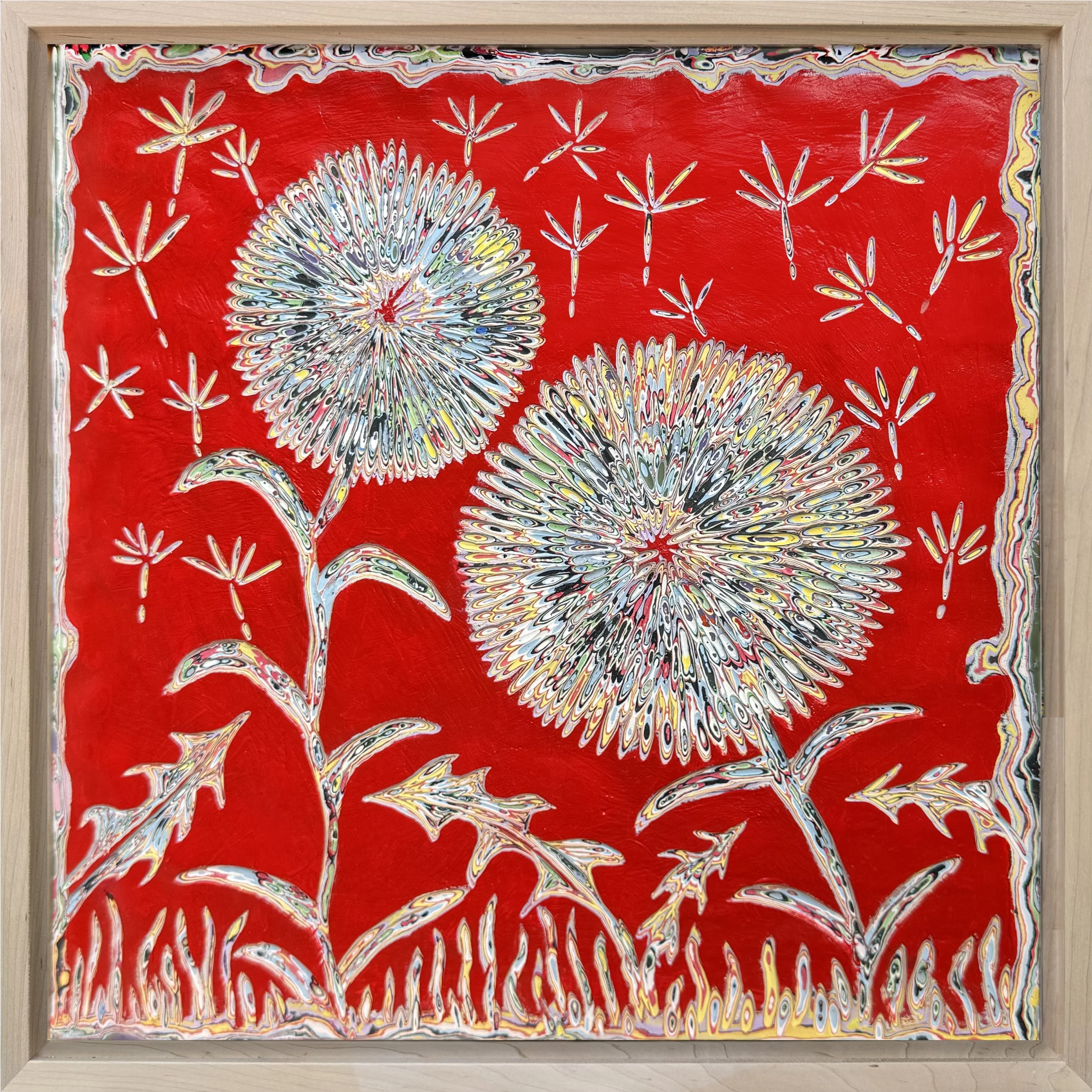 Flowers in Red (12 x 12)