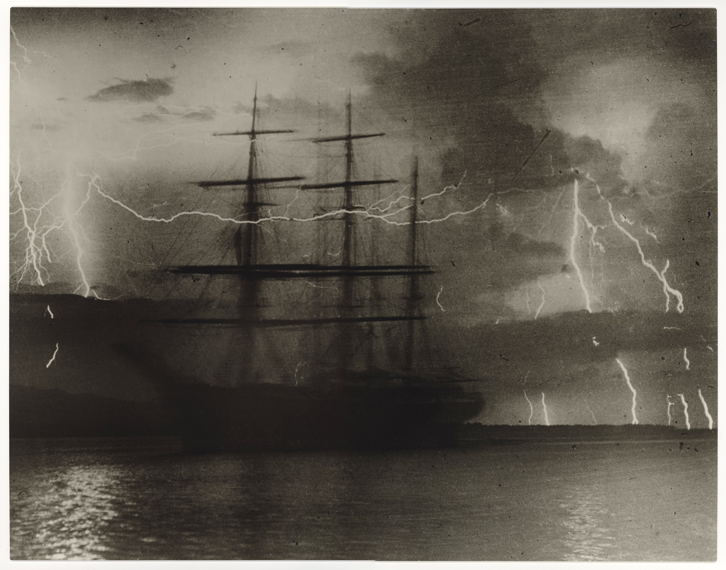 Anon. "Ship Passing at Night, 1910's"