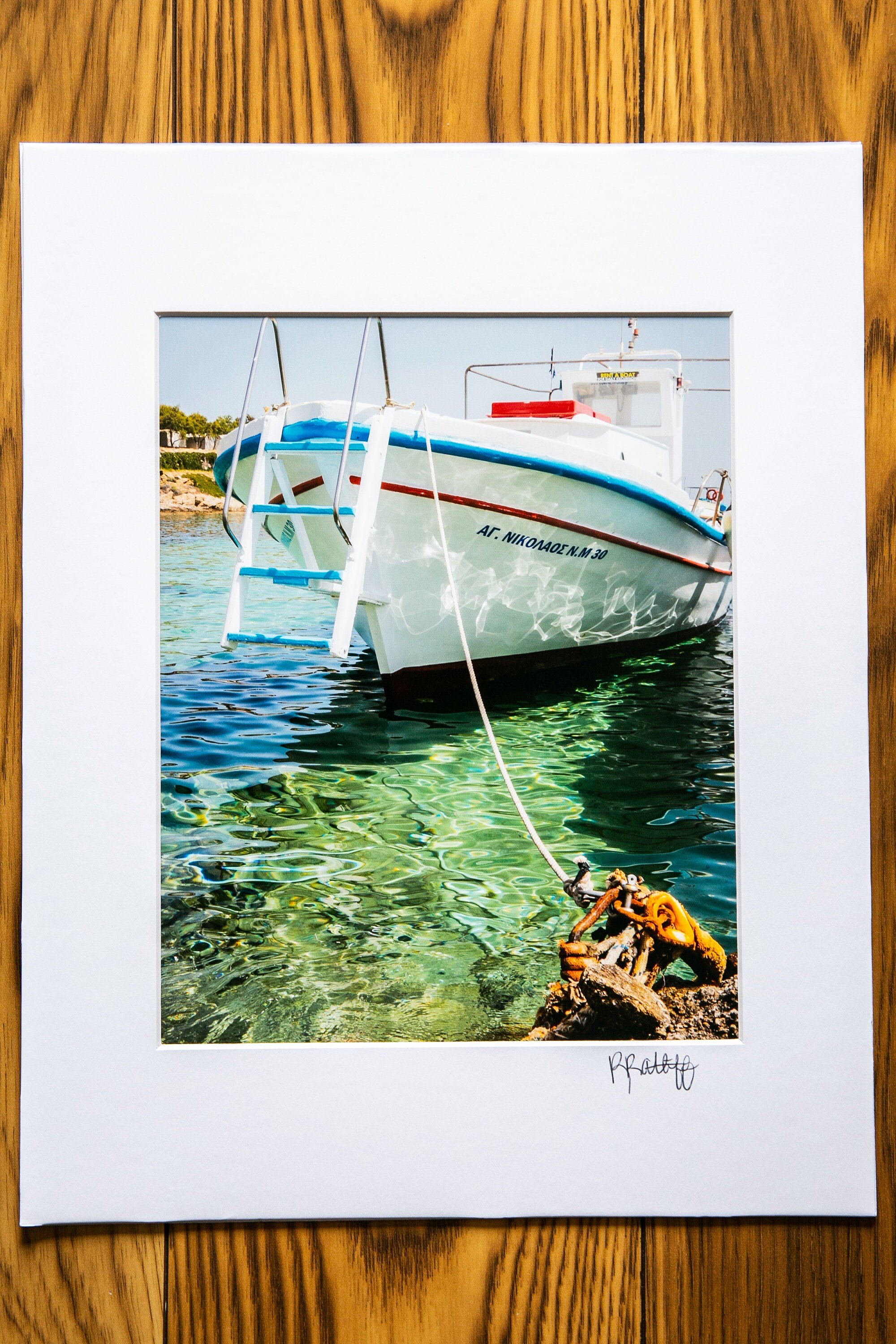 Boat in Mykonos, Greece