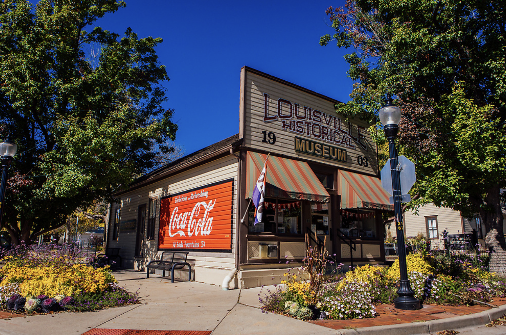 Louisville Historical Museum with a Coca-Cola mural on the side