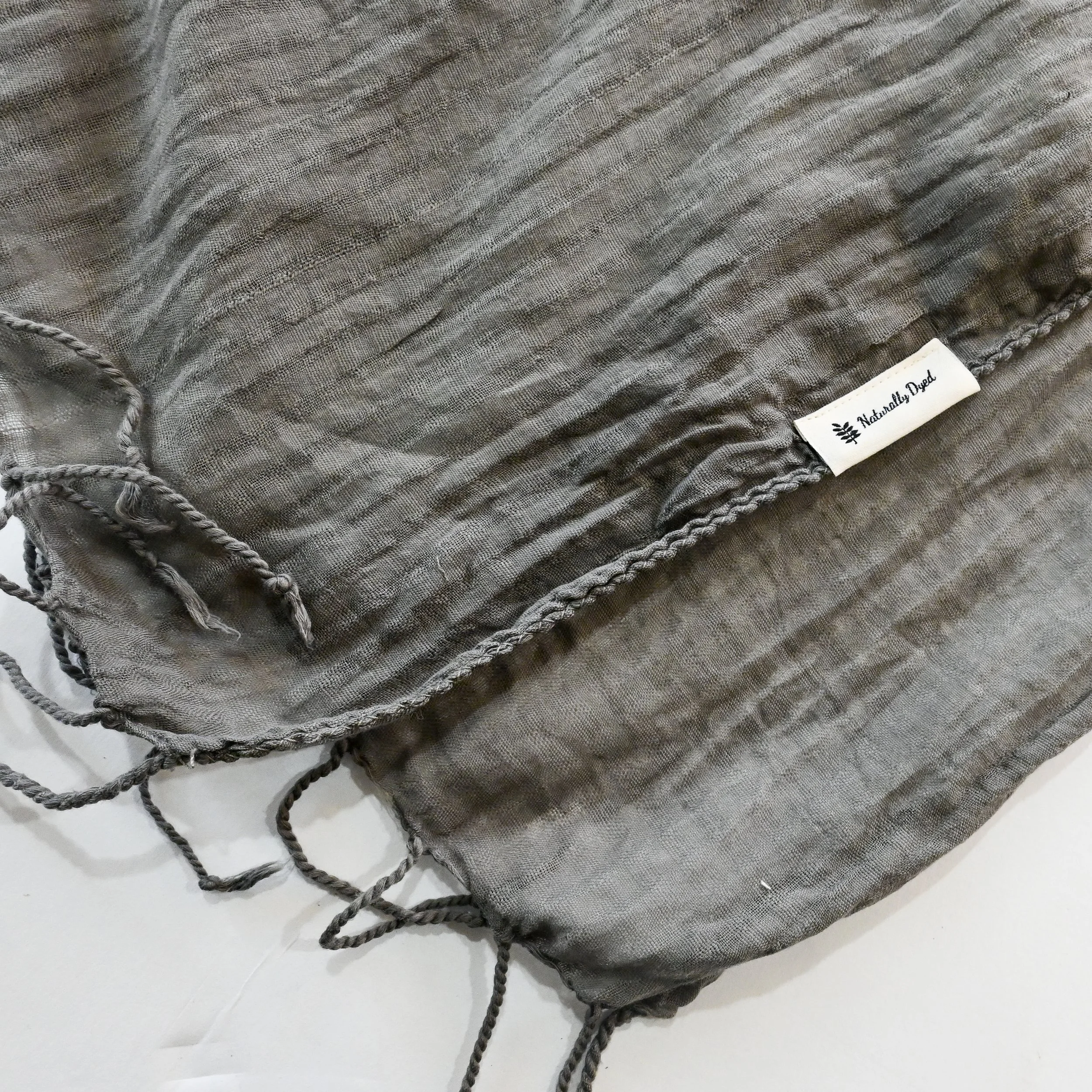 Naturally-Dyed Organic Cotton Scarf - Pomegranate