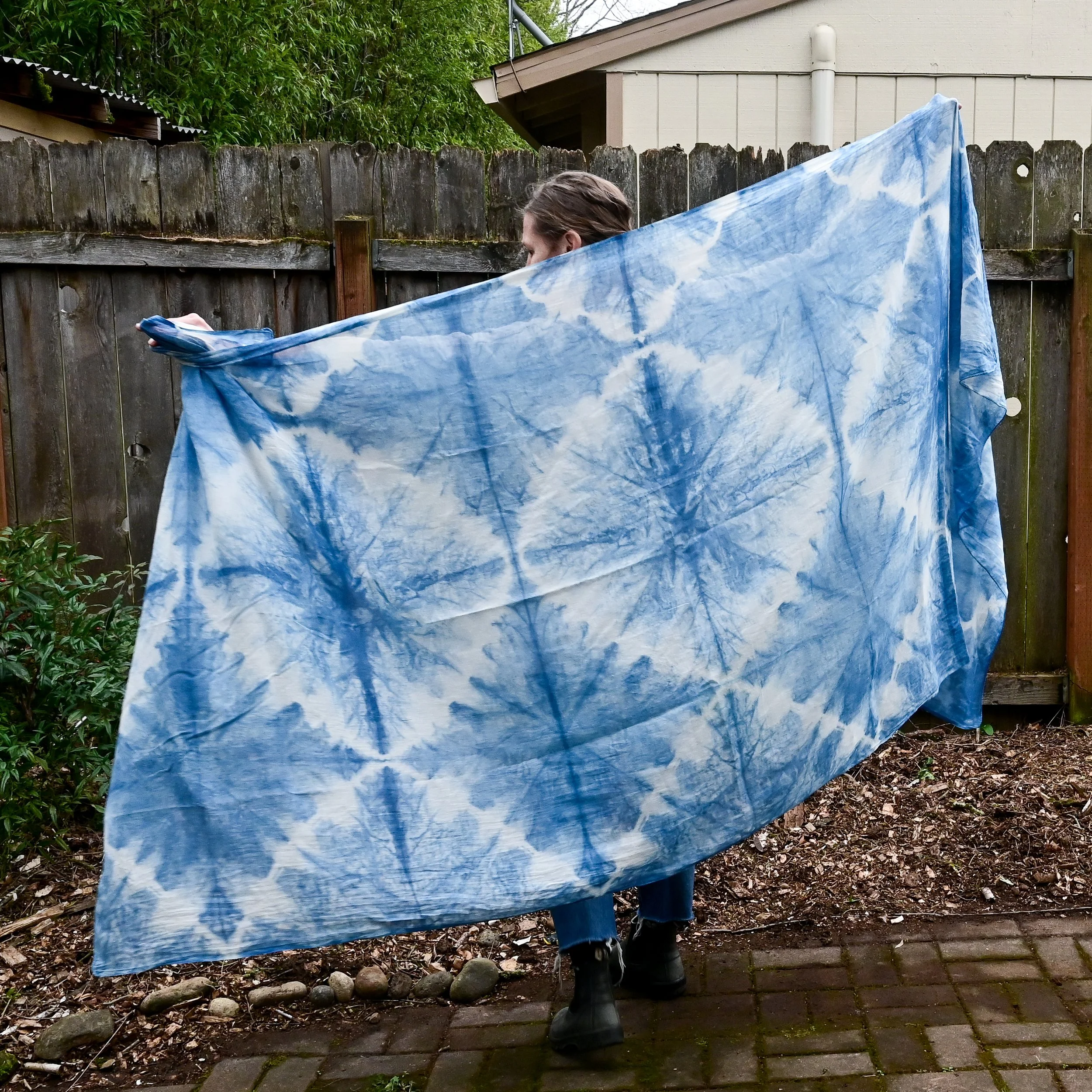 Shibori Organic Cotton Shawl 03