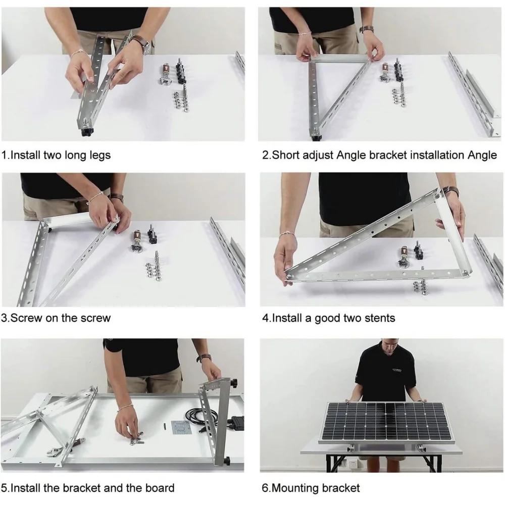 CraigSolar 4 Staffe Di Montaggio A Z Per Pannelli Solari – In Alluminio Resistente, Per Camper, Roulotte, Barche E Tetti, Con Bulloni Inclusi, Garanzia 5 Anni - 6