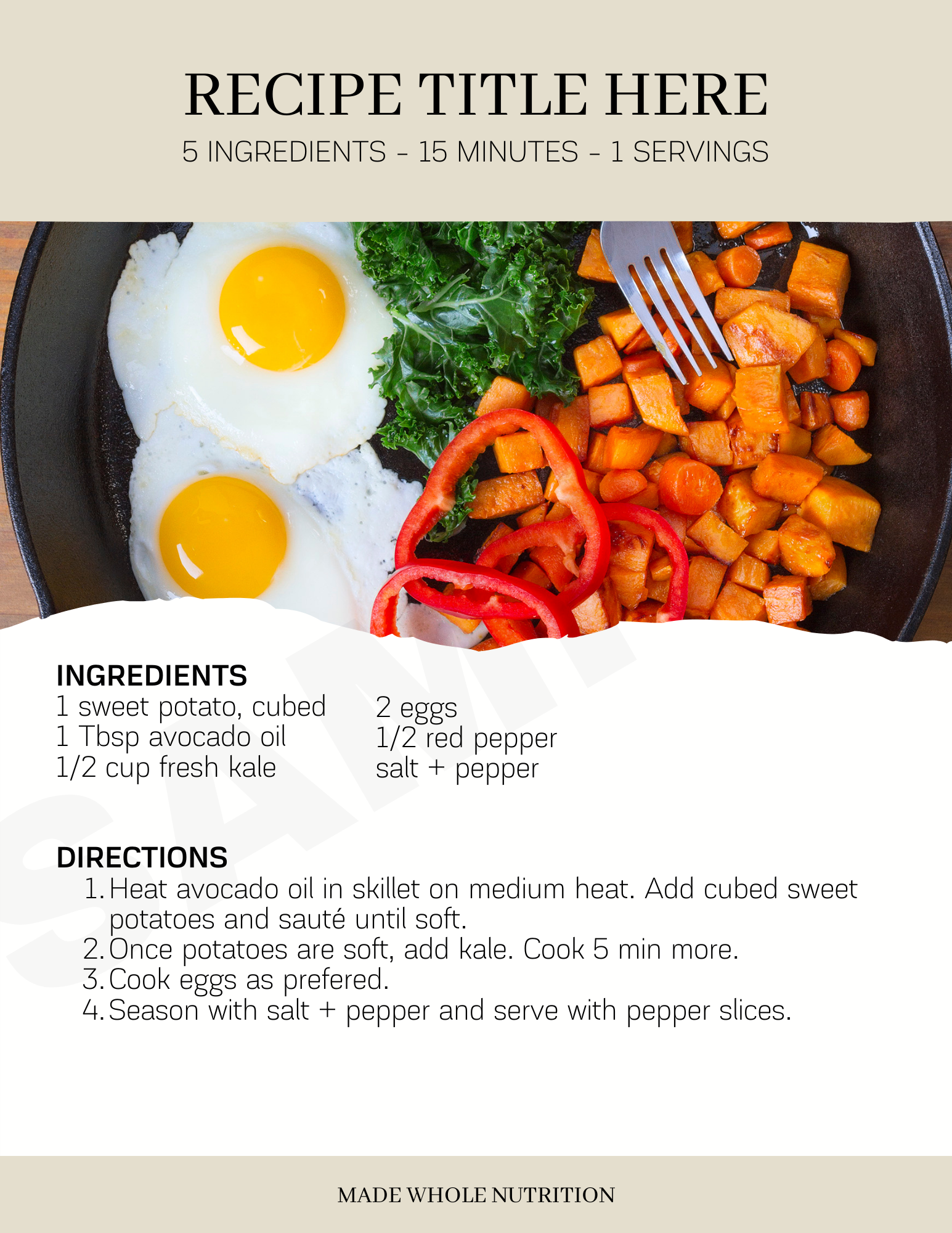 Recipe Book Page template