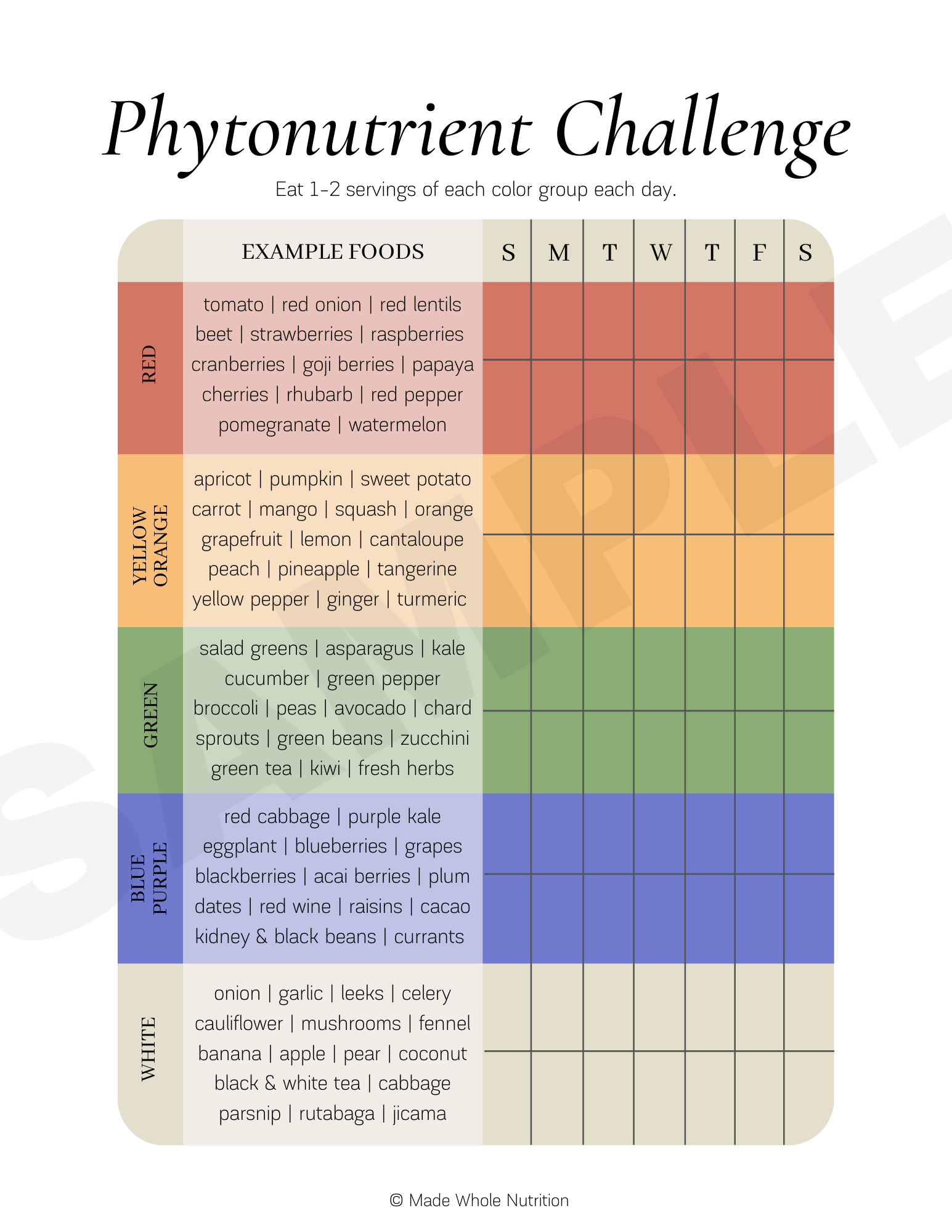 Phytonutrient Color Challenge