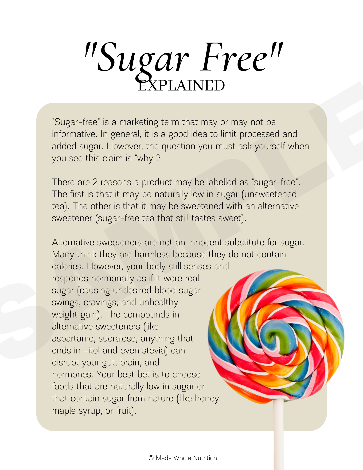 Macronutrients Handout — Functional Health Research + Resources — Made ...