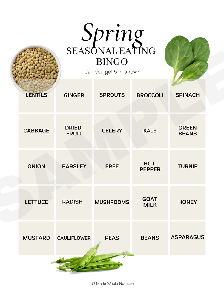 Spring Seasonal Eating Handout — Functional Health Research + Resources ...