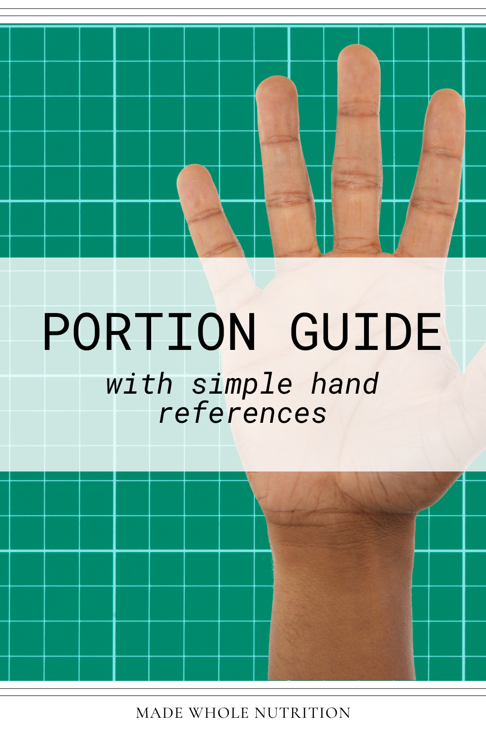 FOOD PORTION GUIDE with Simple Hand References — Functional Health Research  + Resources — Made Whole Nutrition