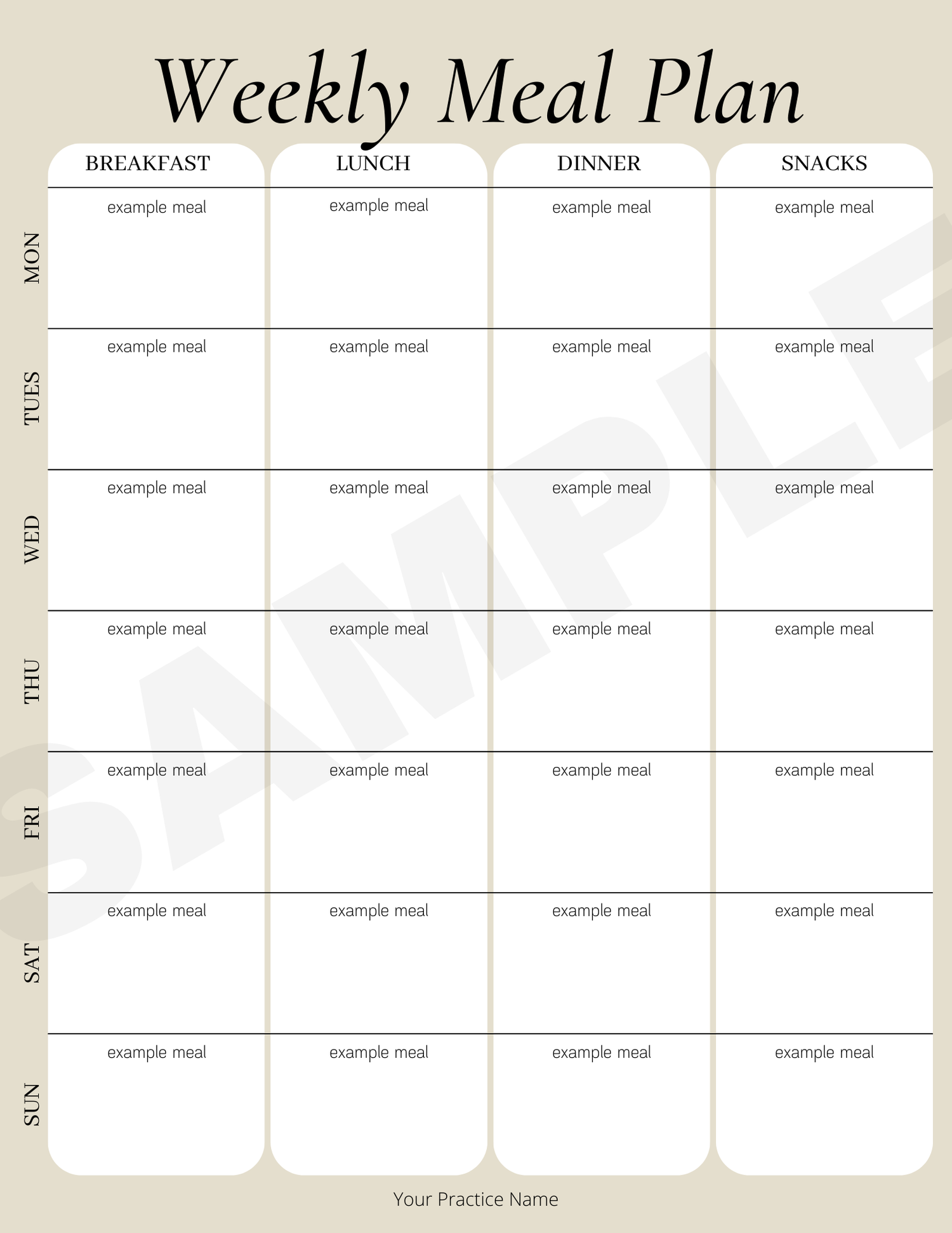 Batch Prep Meal Blueprint Handout — Functional Health Research ...