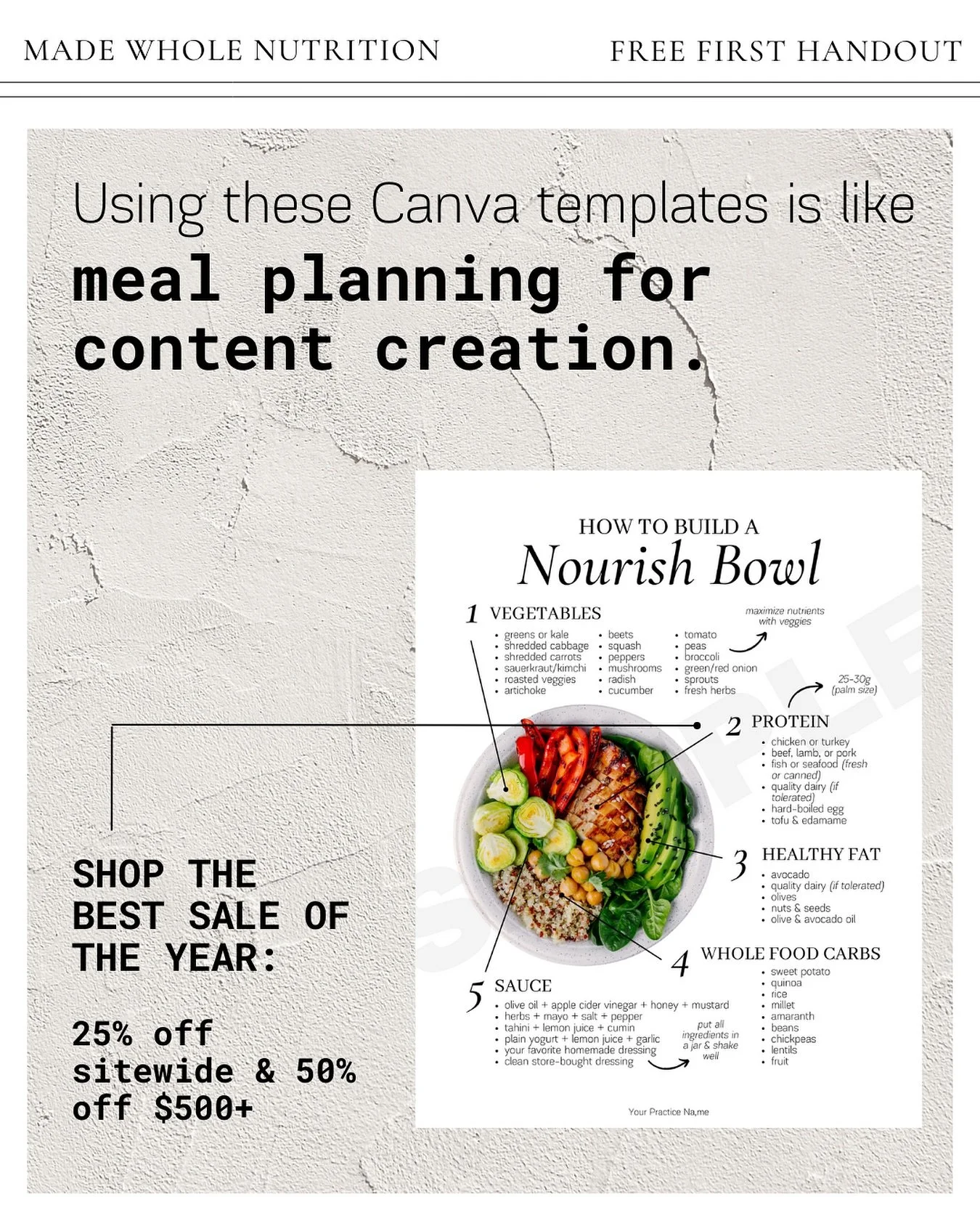 Do you batch prep your nutrition content?
.
(You can with Made Whole Nutrition)
.
Shop the Gratitude Sale now until Sunday!