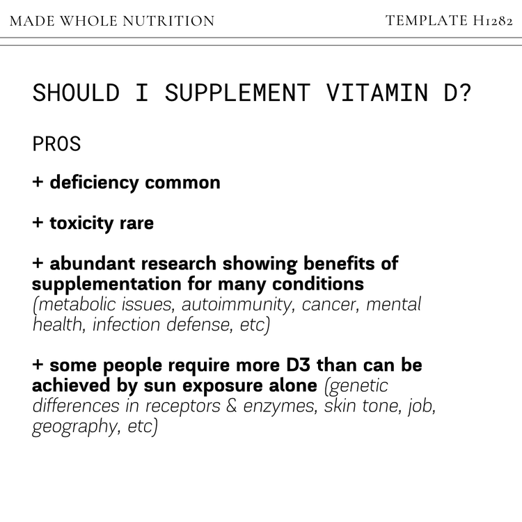Should I supplement vitamin D? — Functional Health Research + Resources