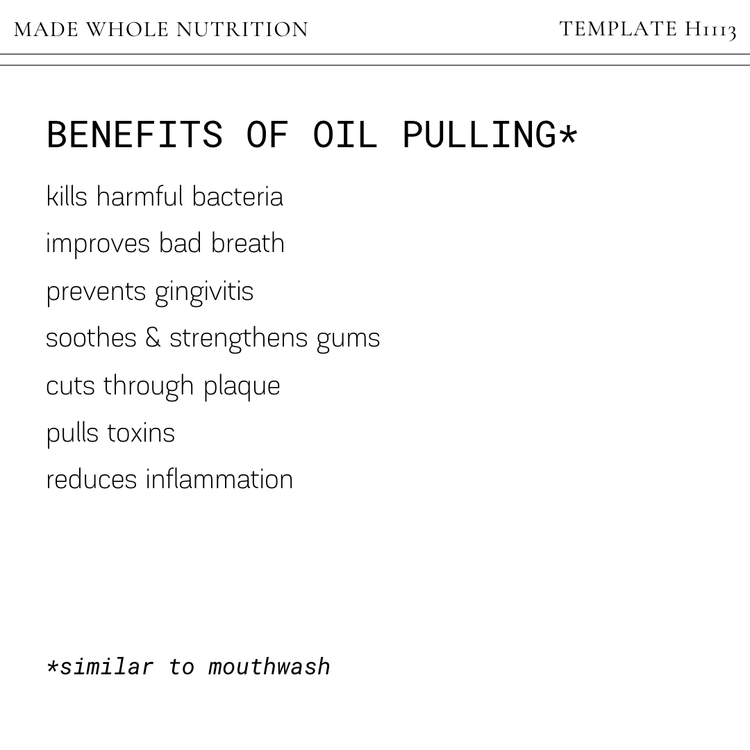 Benefits of Oil Pulling a simple howto guide — Functional Health Research + Resources — Made