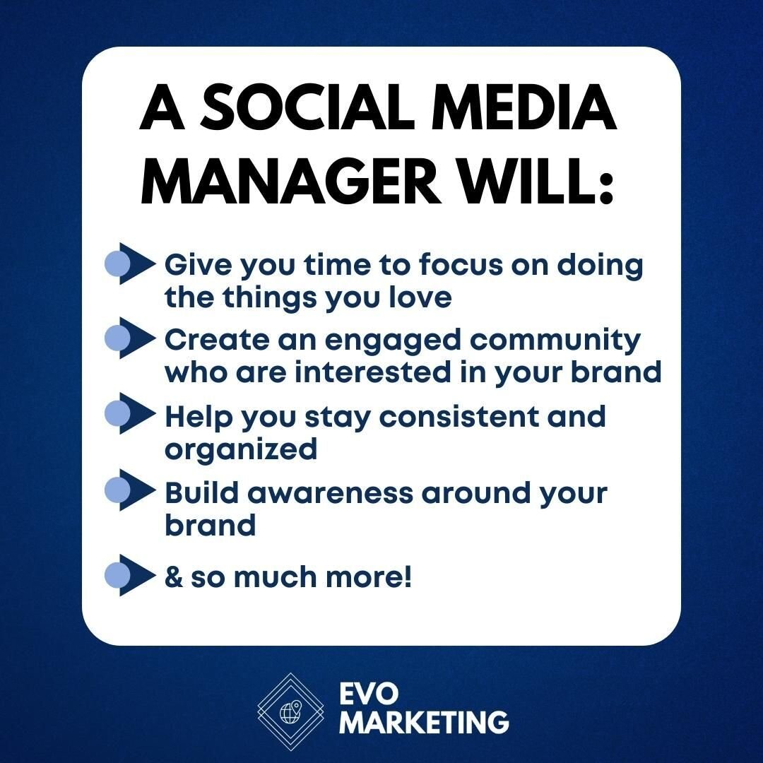 Here's a few things that a Social Media Manager will do for your business. 
.
.
.
#smmarketing #socialmediamarketingtips #socialmediamarketingtip #socialmediamarketingmanager #socialmediamarketingagency #smma #contentcreationagency #contentcreationst
