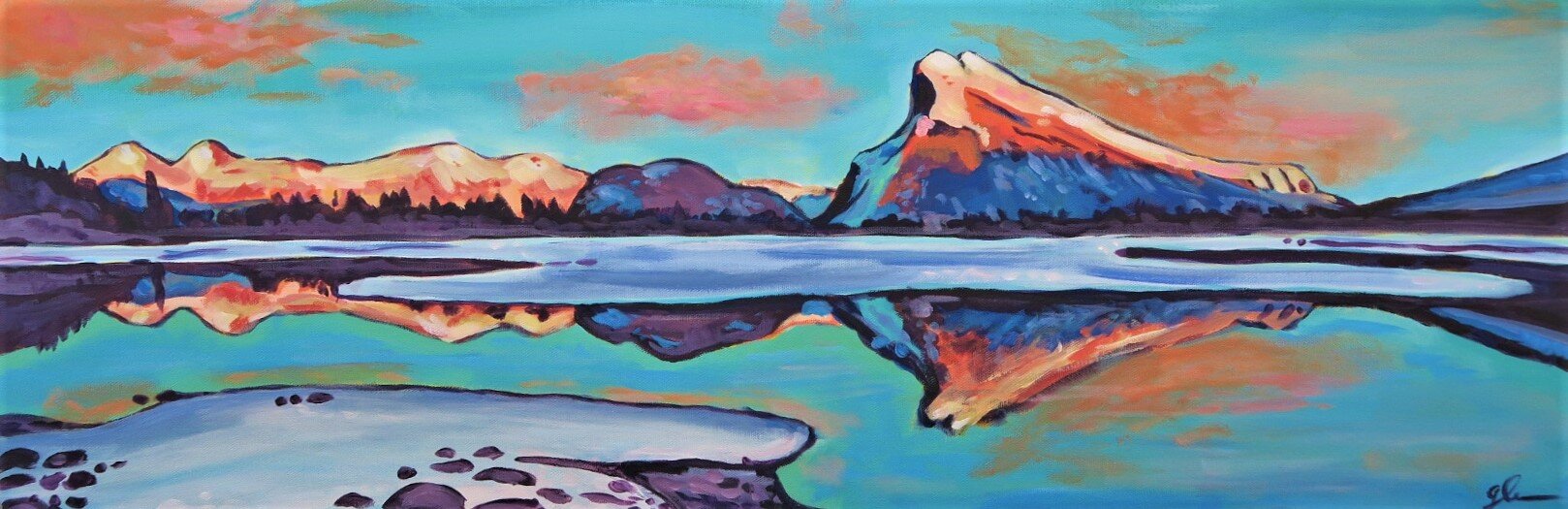 Vermilion. Acrylic. 12 x 36.