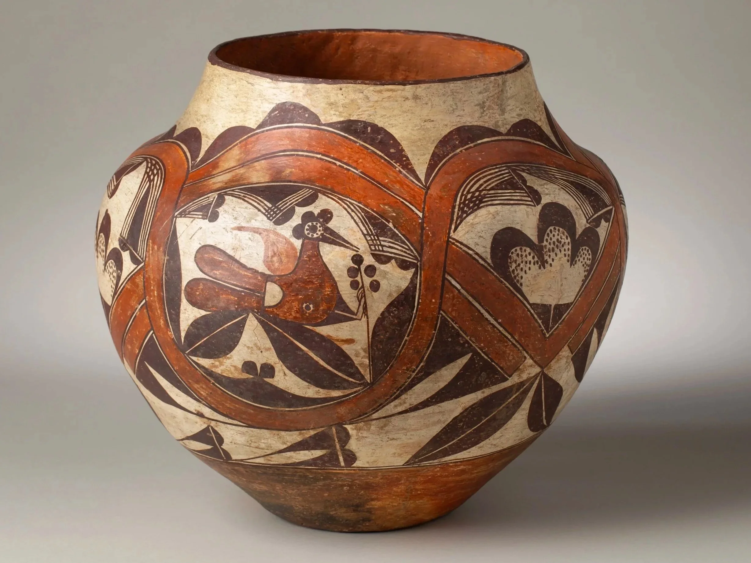 Magnificent Large Acoma Parrot Olla