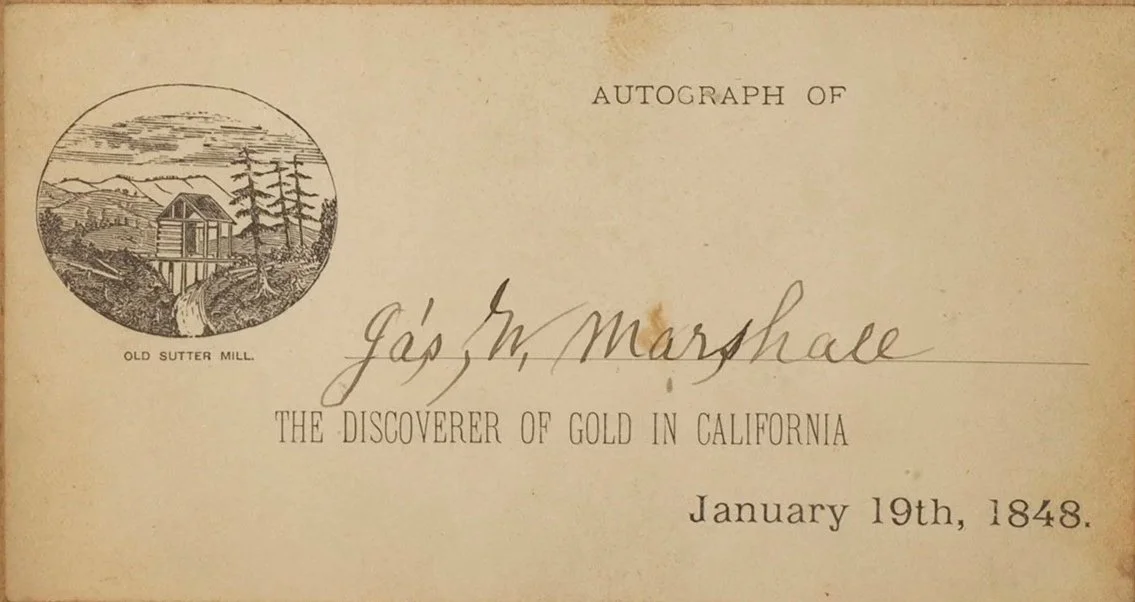 James W. Marshall autographed card - California Gold Rush