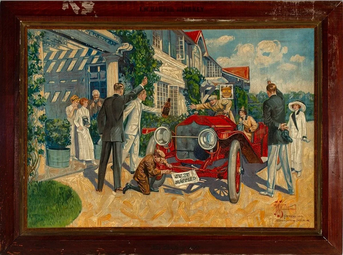 2202-IW-Harper-Whiskey-Oleograph-Just-Married-Paintings-Drawings-Americana-Art-Blackburn-1.jpg
