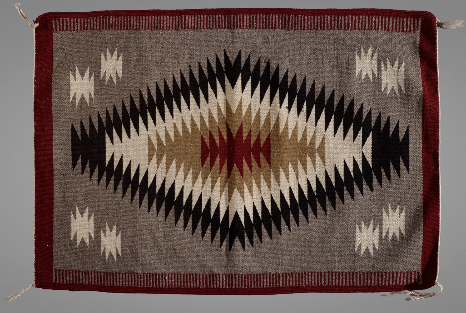 Navajo Ganado Rug with Serrated Diamond Center