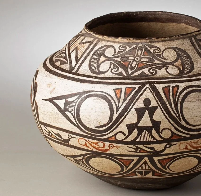 Zuni Polychrome Olla with Bird Band and Medallion