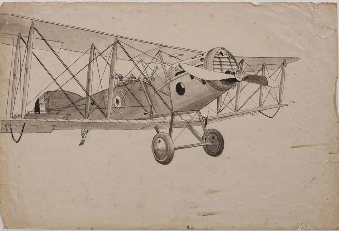 Four Aeronautical Biplane Drawings