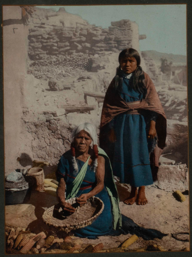 Pueblo Women Photograph in Original Frame, 1930s