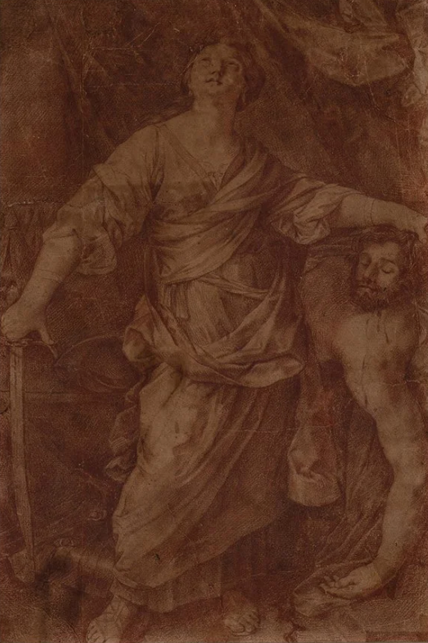 "Judith" Old Master Drawing by Guido Reni
