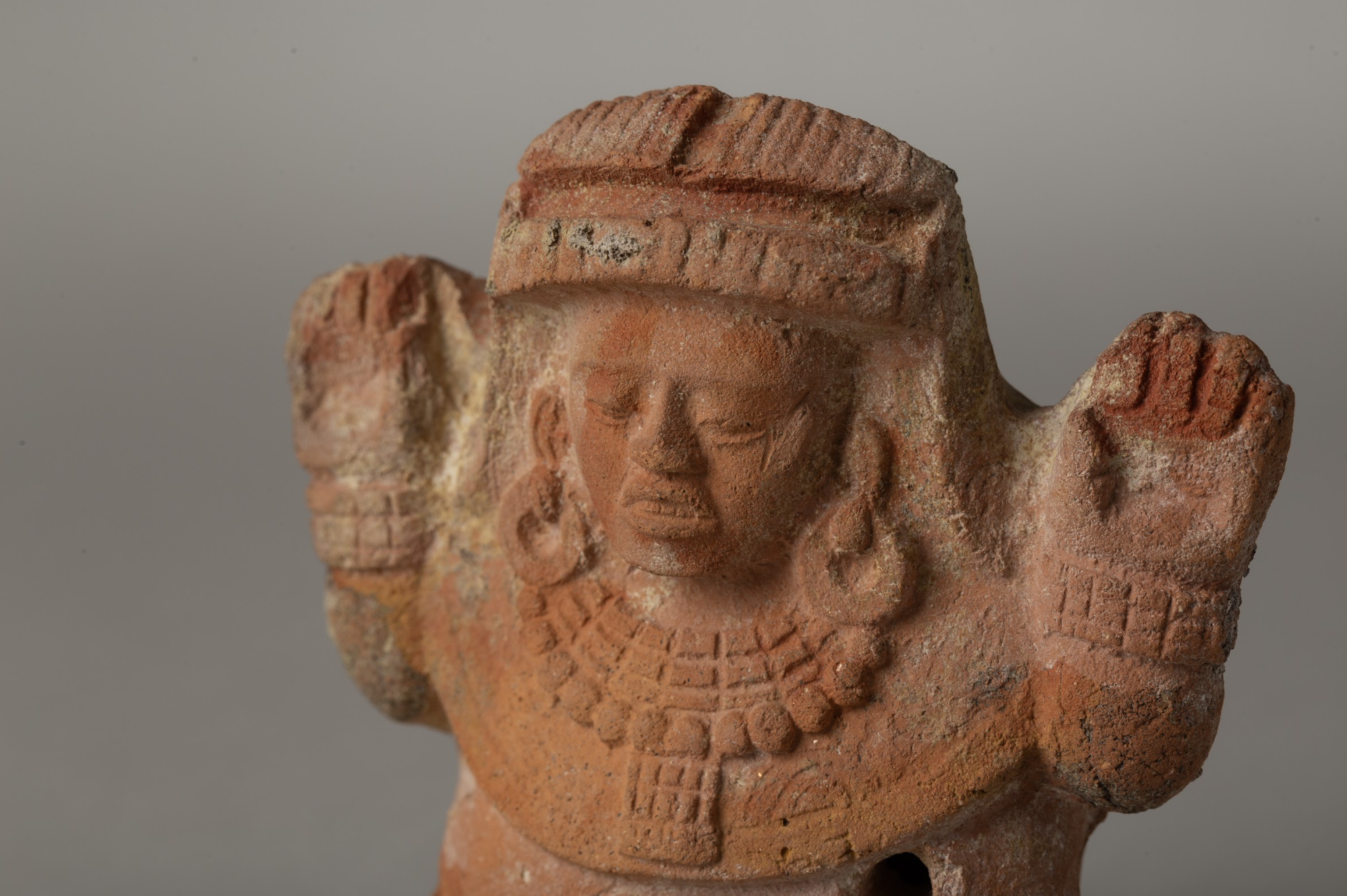 Mayan Late Classic Mold-Made Clay Rattle