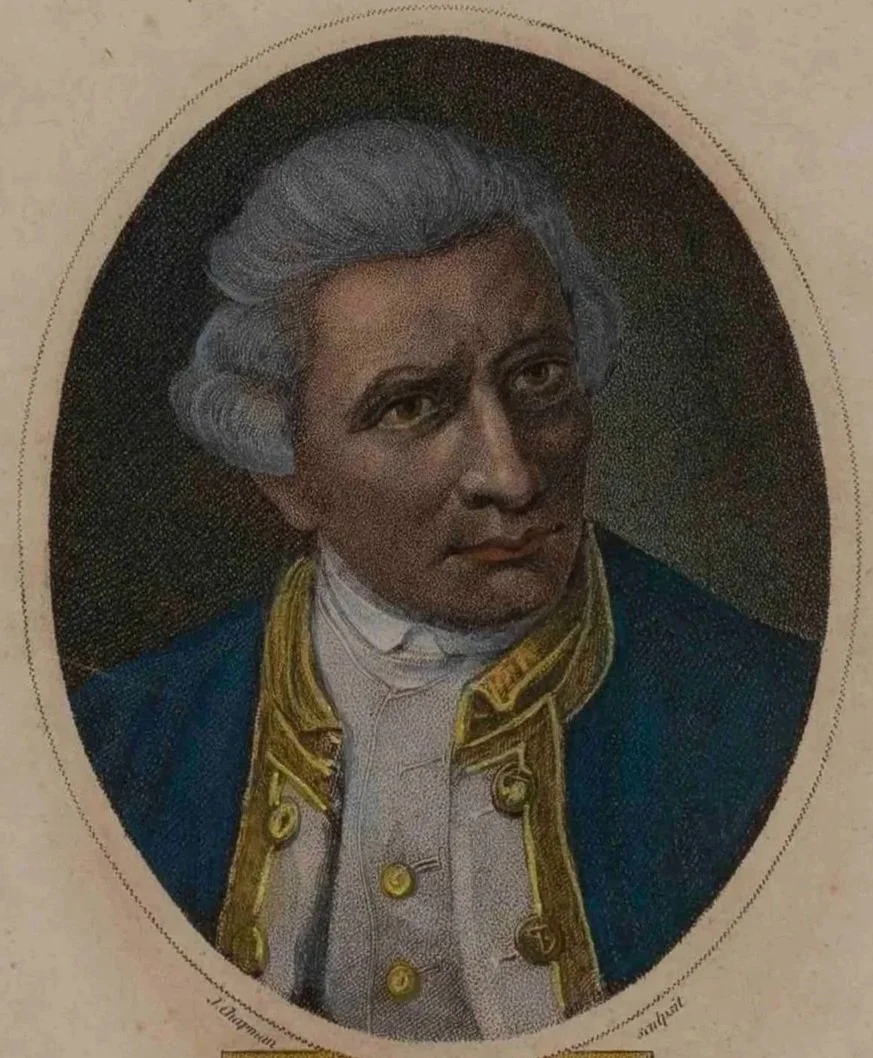 Captain Cook Portrait, Hand-Colored Engraving