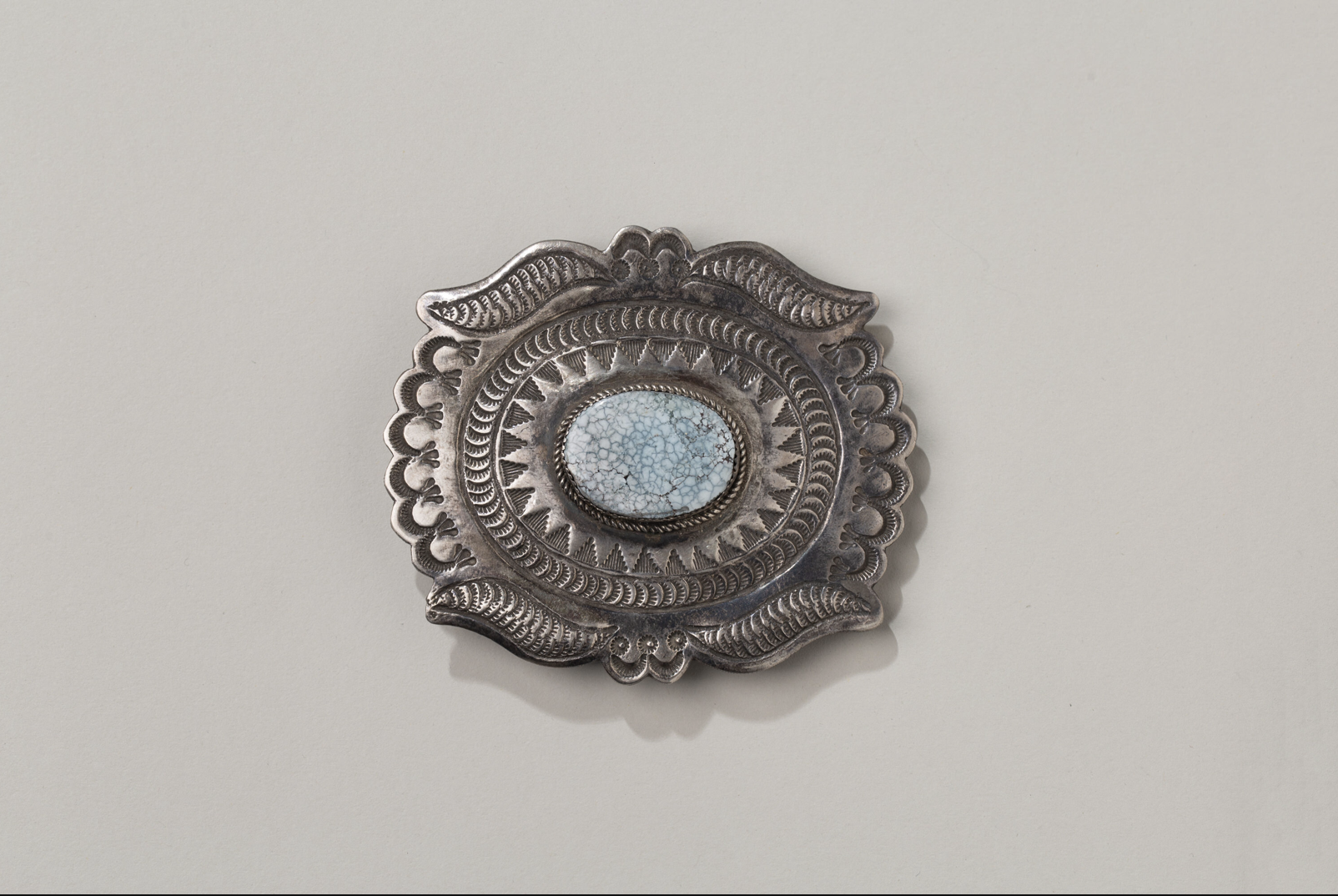Lowell Draper Navajo Sterling Silver Belt Buckle with Turquoise