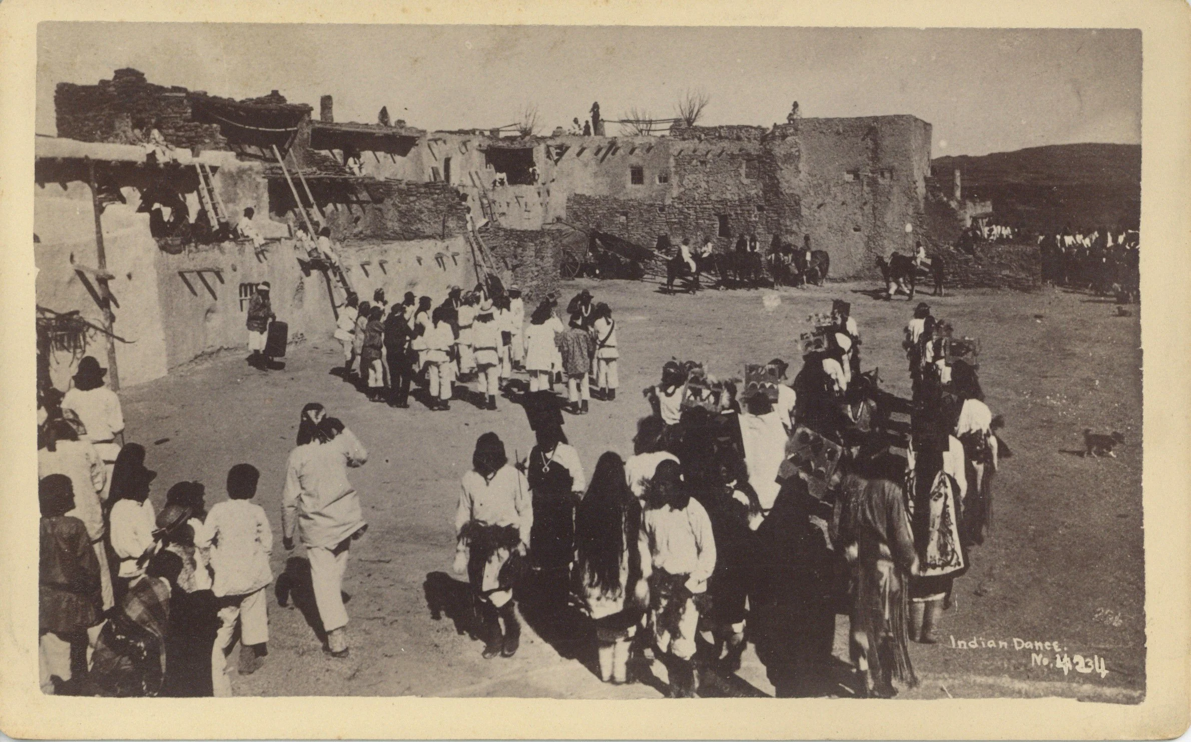 Pueblo Indian Dances Cabinet Card Albumen Print 1880s W. Henry Brown George C. Bennett