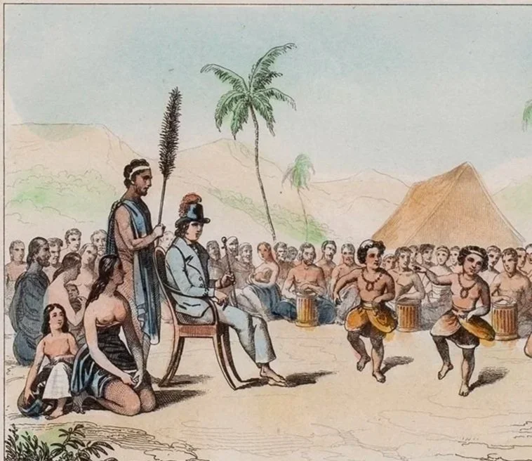Hawaii Hula Lithograph, Danse des Enfants, Langlume