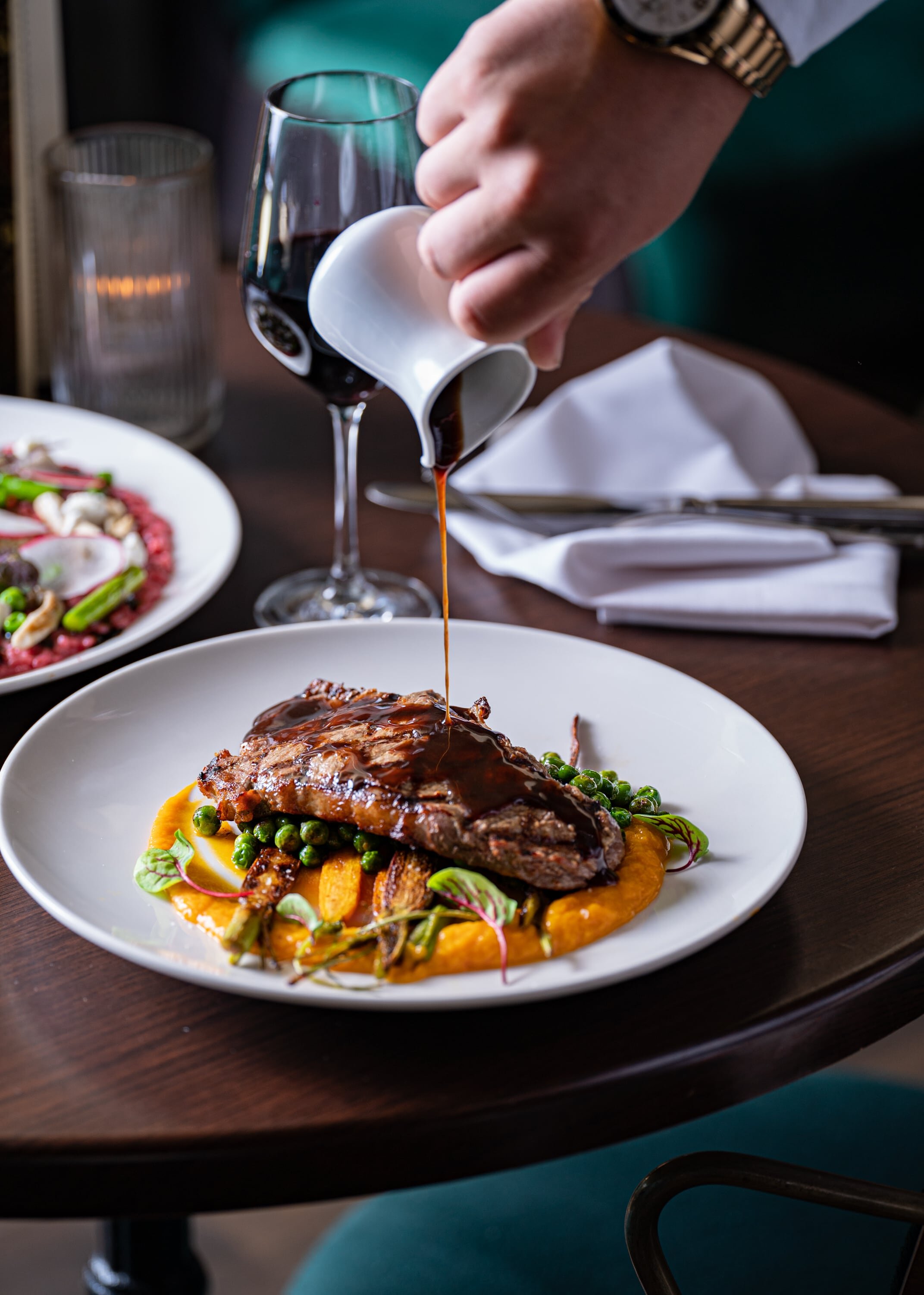 Steak with gravy