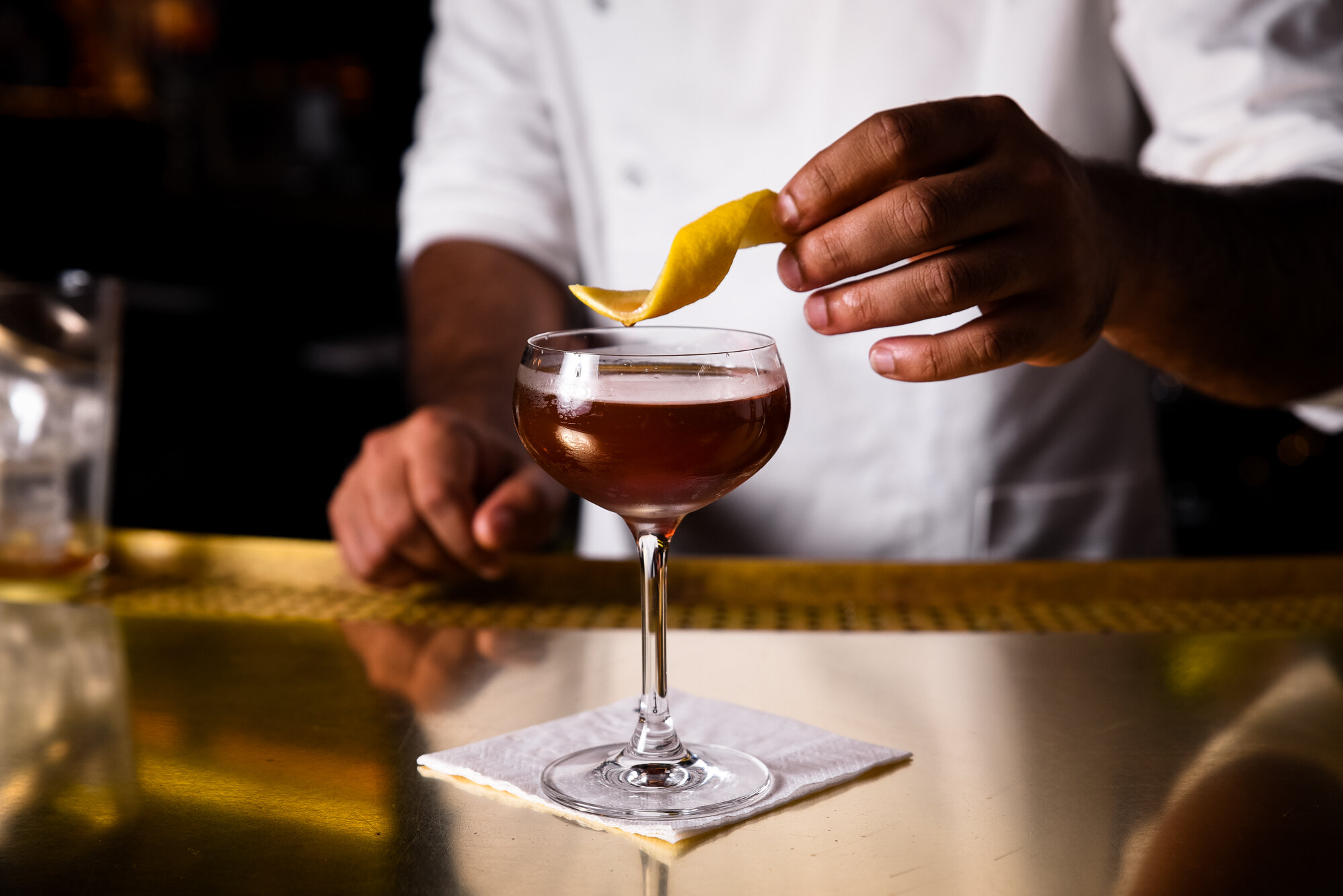 Bartender preparing drink