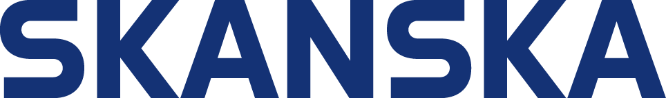 Text reading 'SKANSKA' in blue uppercase letters.