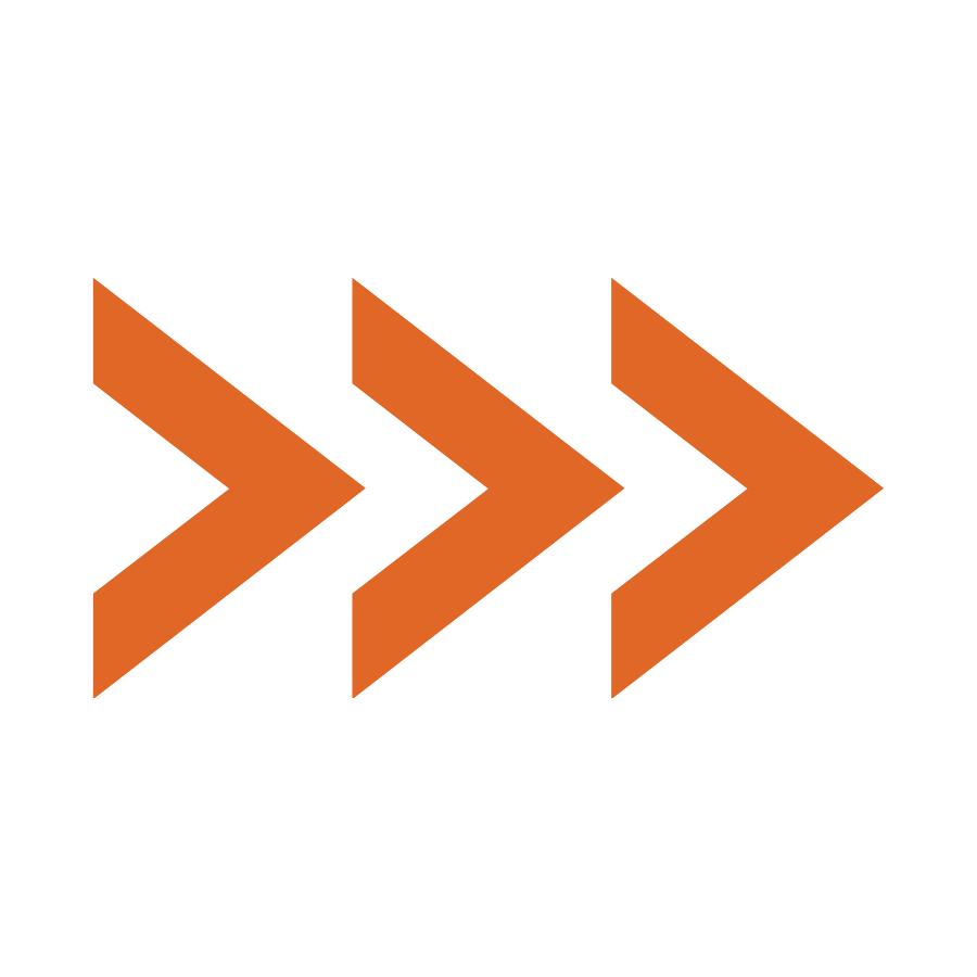 Graphic of three orange right arrows pointing to the right on a black background.