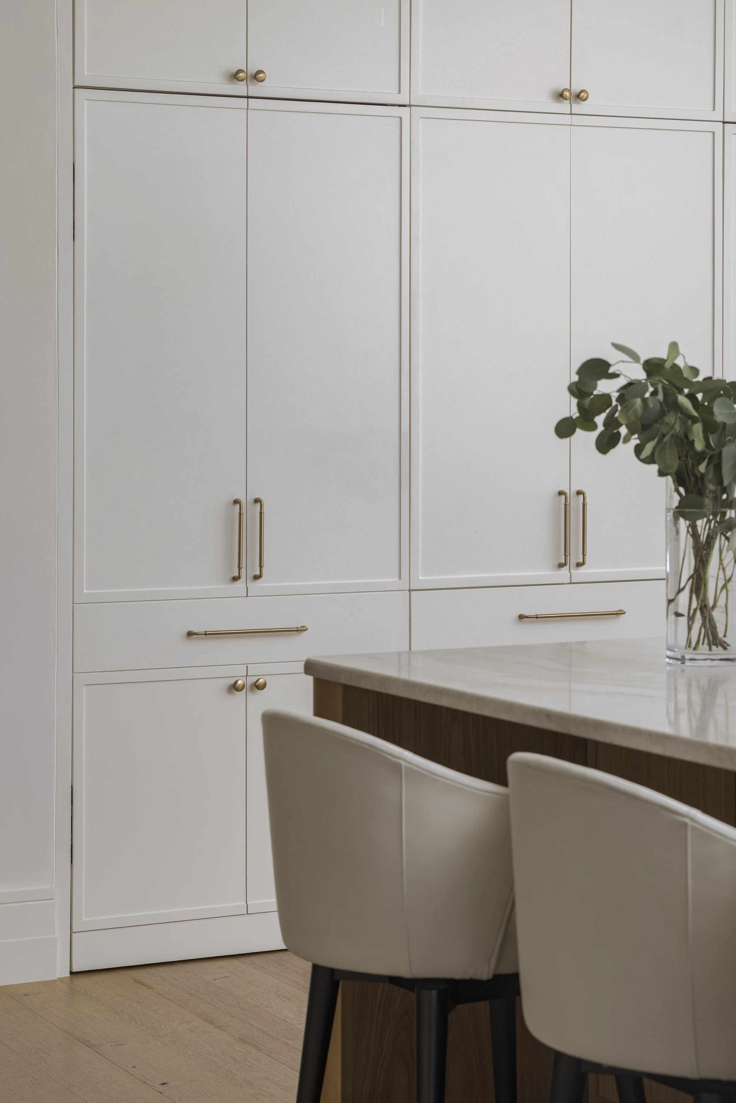 Custom cabinet door on hidden refrigerator