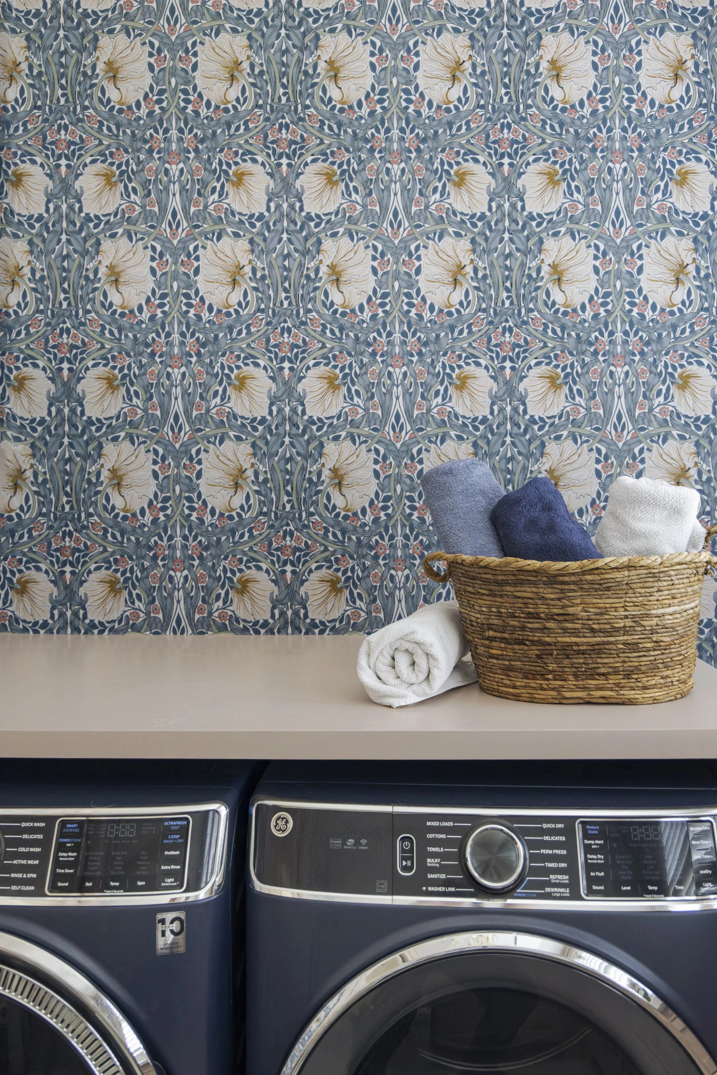 Laundry Room Wallpaper - Blue White & Pink.jpg