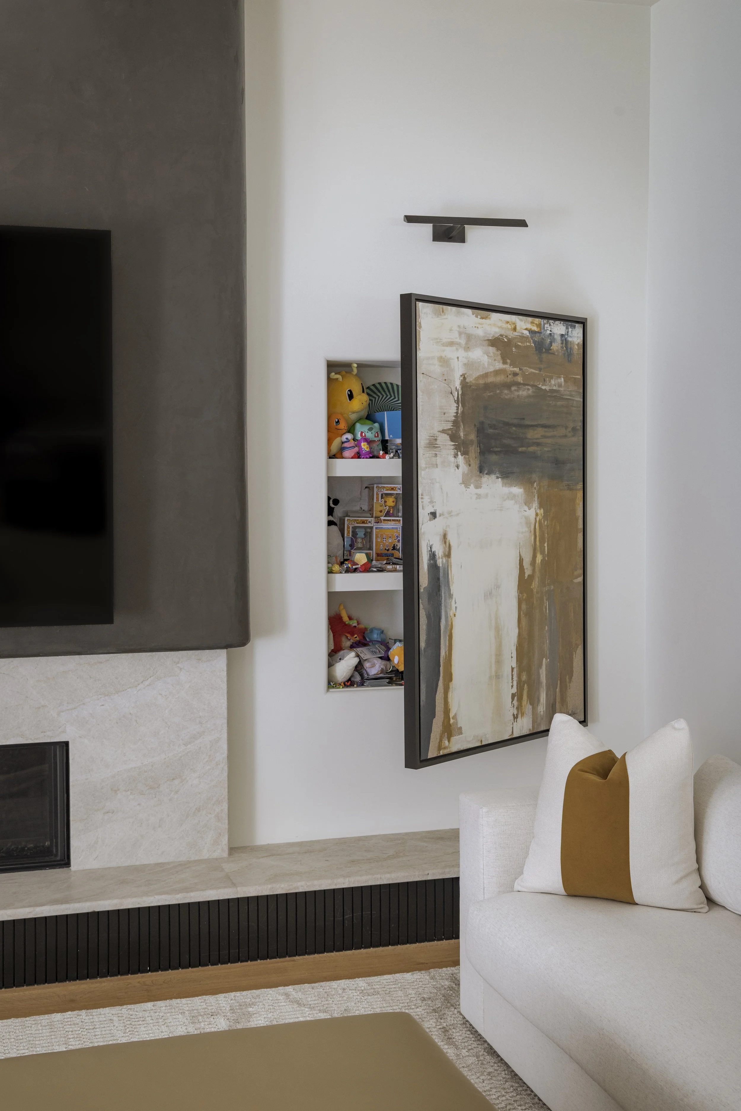 Hidden storage in wall art