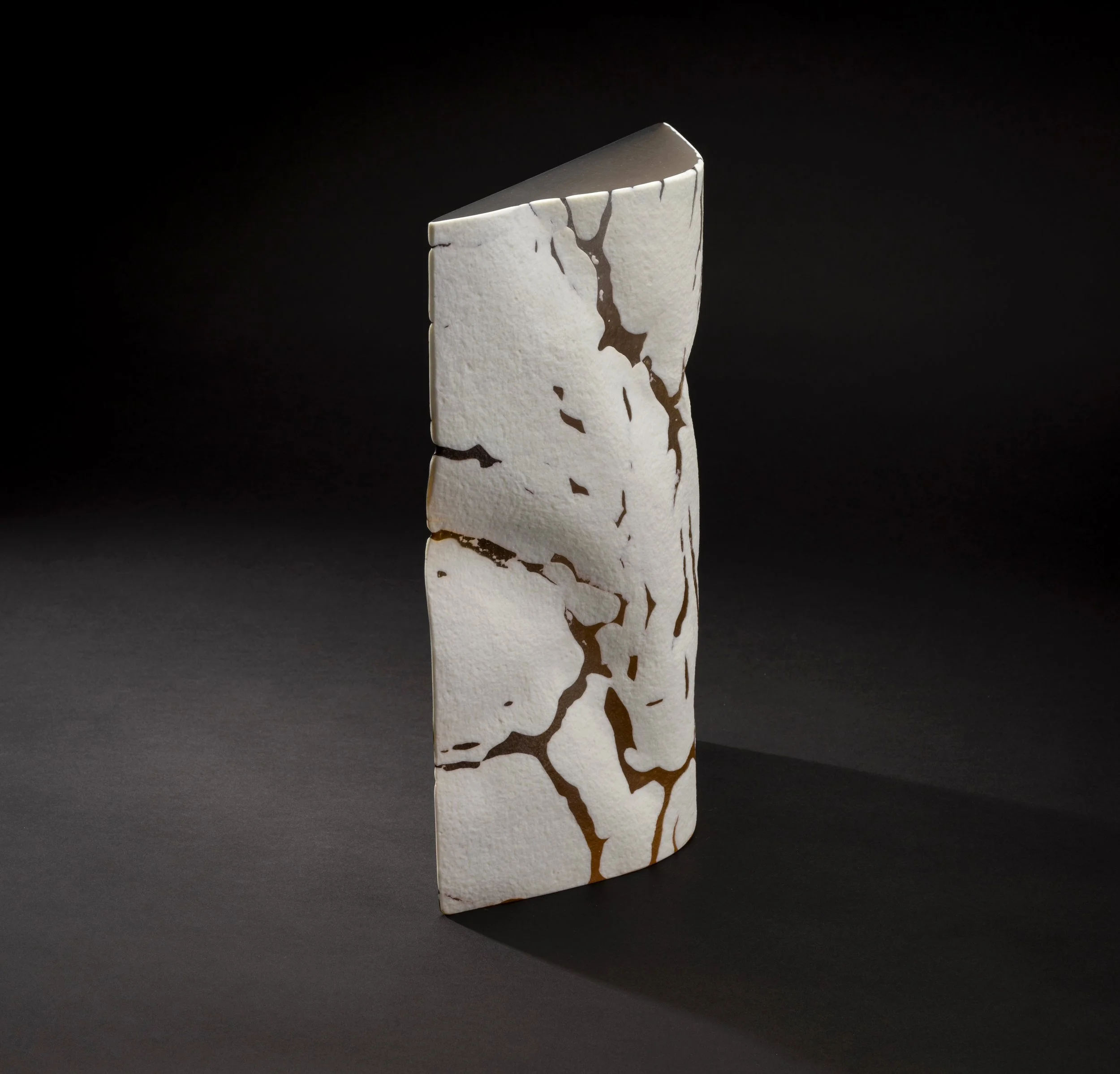 SOLD
Terra Profundum Il (2024)  Kiln Formed and Hand Ground Glass, 29 cm H x 23.5 cm W x 6.5 cm  (Side view)