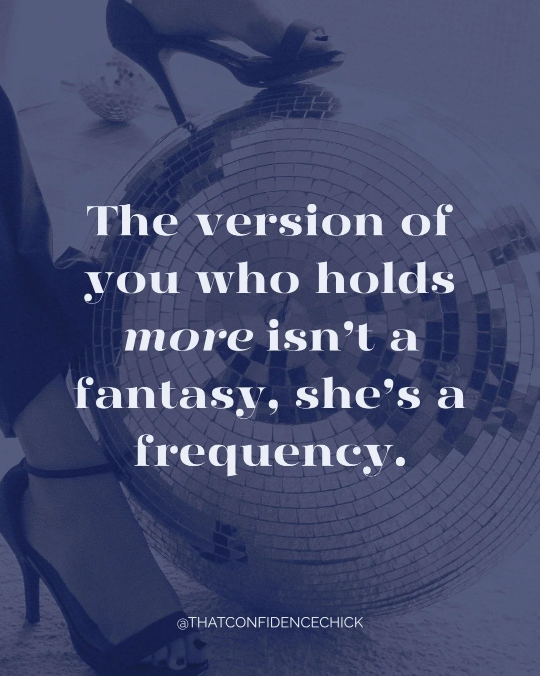 🚨 What does that even mean?! 

I'll tell you. Right now, you're operating at your base frequency - so you're not operating on the level of the woman you desire to become. 

That version of you isn't a fantasy, she's not made up - she's just holding 