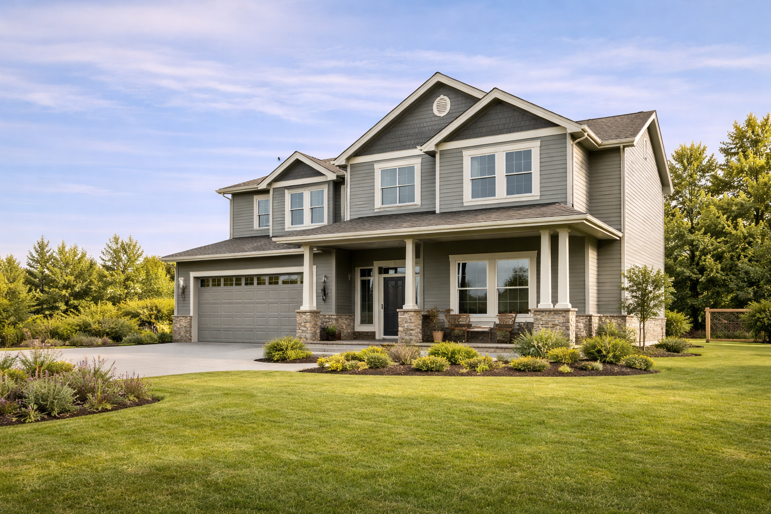 Beautiful suburban home exterior