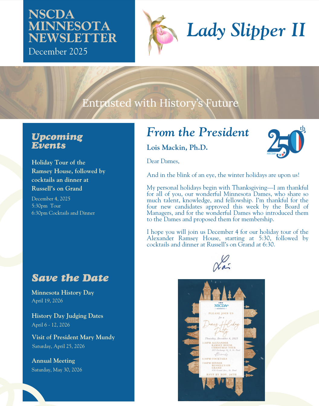 December 2025 Ladyslipper II newsletter available
