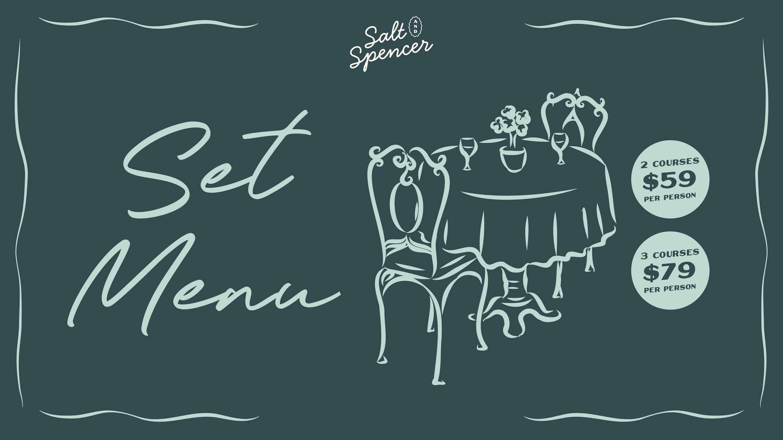 APRIL SET MENU at Salt & Spencer