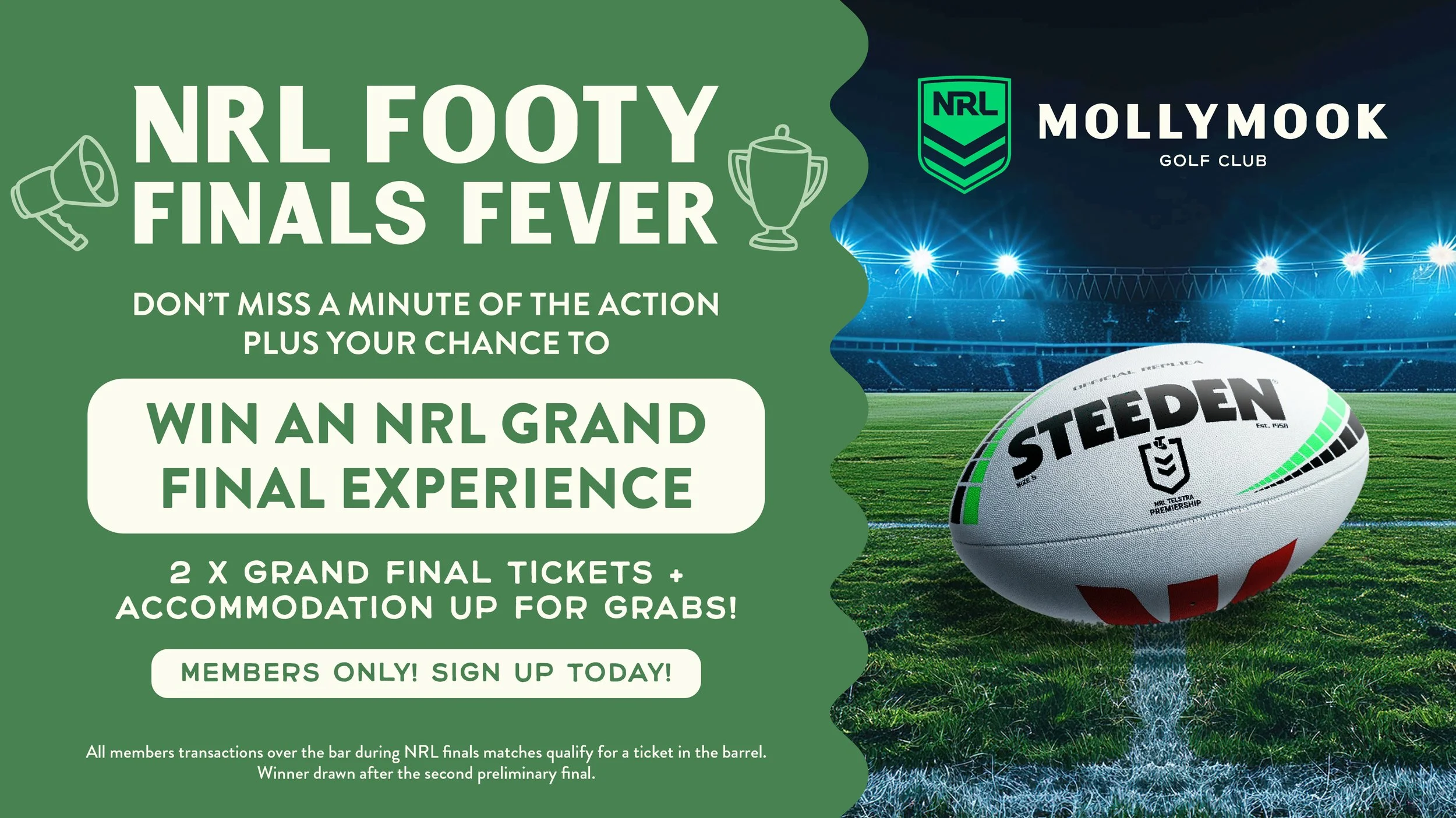 WIN AN NRL GRAND FINAL EXPERIENCE: 2 Grand Final Tickets + Accommodation Up For Grabs!