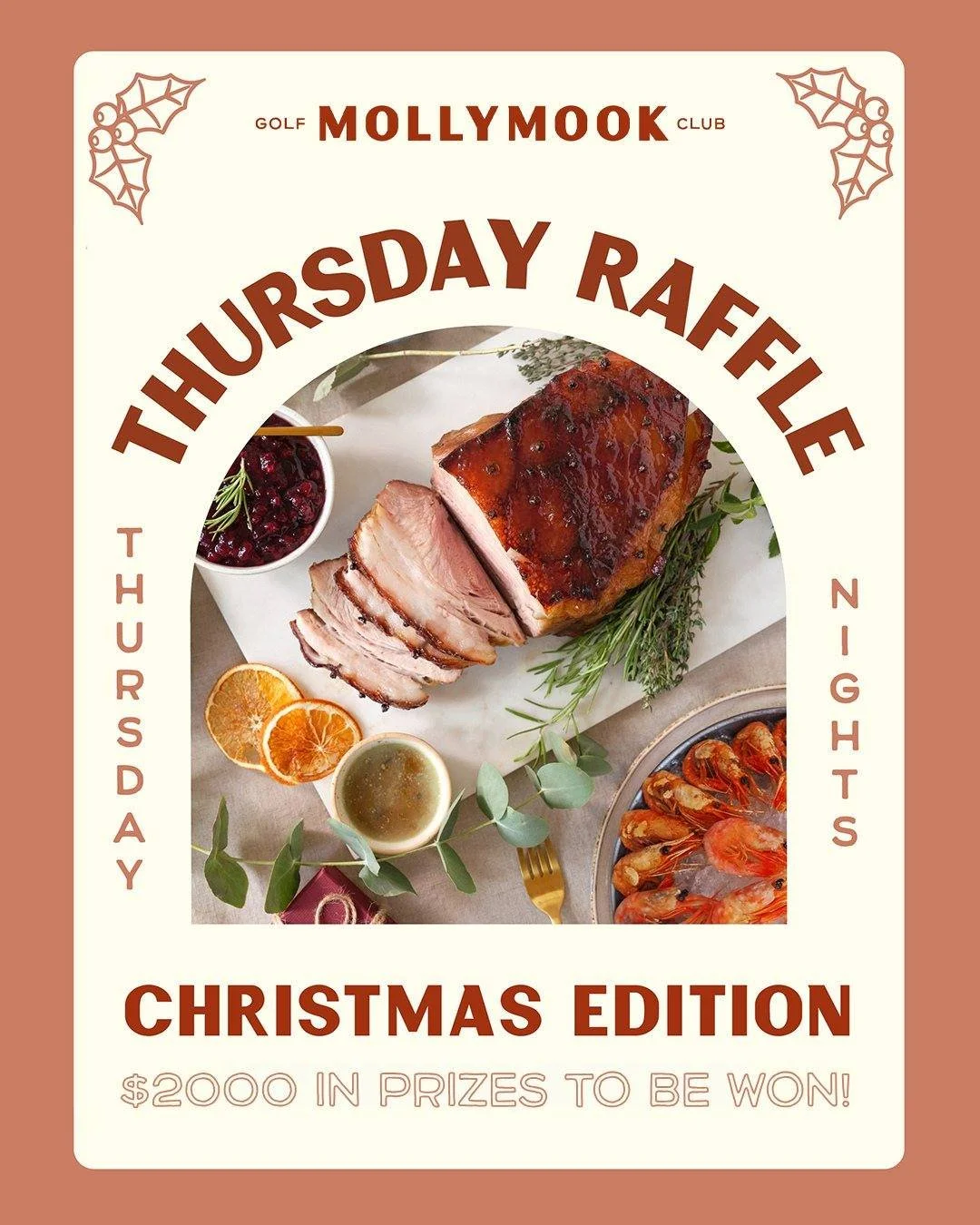 With $2000 worth of prizes, there's only one place be every Thursday night in the lead up to Christmas! 🤩 🎅🏻 And that's Mollymook Golf Club. 

Winners, get set for 20 half hams, prawn eskys, meat trays, fruit &amp; veg boxes, and Mollymook Plus EF