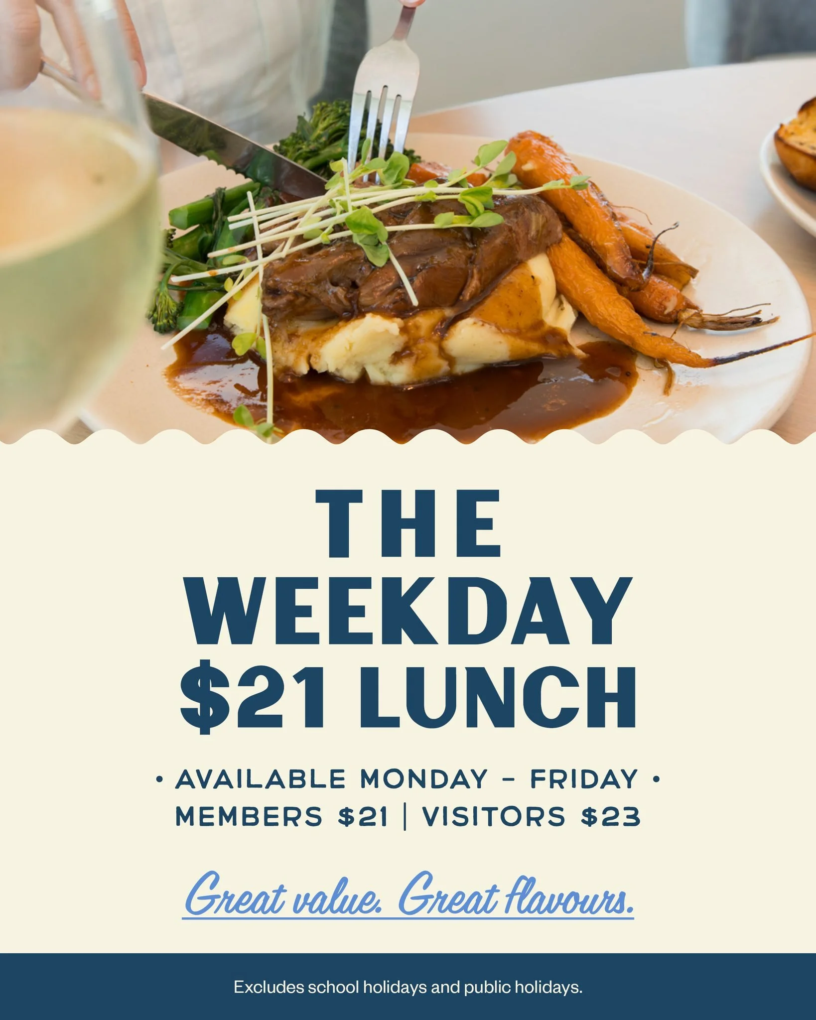 📣 Introducing THE WEEKDAY $21 LUNCH at Beachside Bistro! 

If you're on the hunt for a delicious lunch that won&rsquo;t break the bank, come on down and enjoy great value and great flavours with The Weekday $21 Lunch Menu at the Golfy. 🍴 😋

Availa