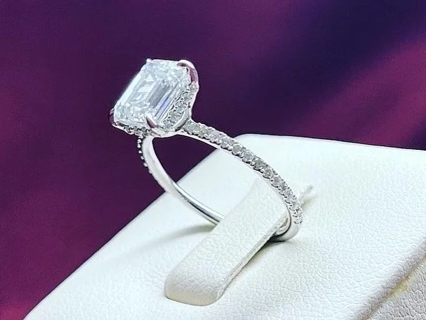 Diamond Emerald Cut 1.7ct Engagement Ring IGI Certified