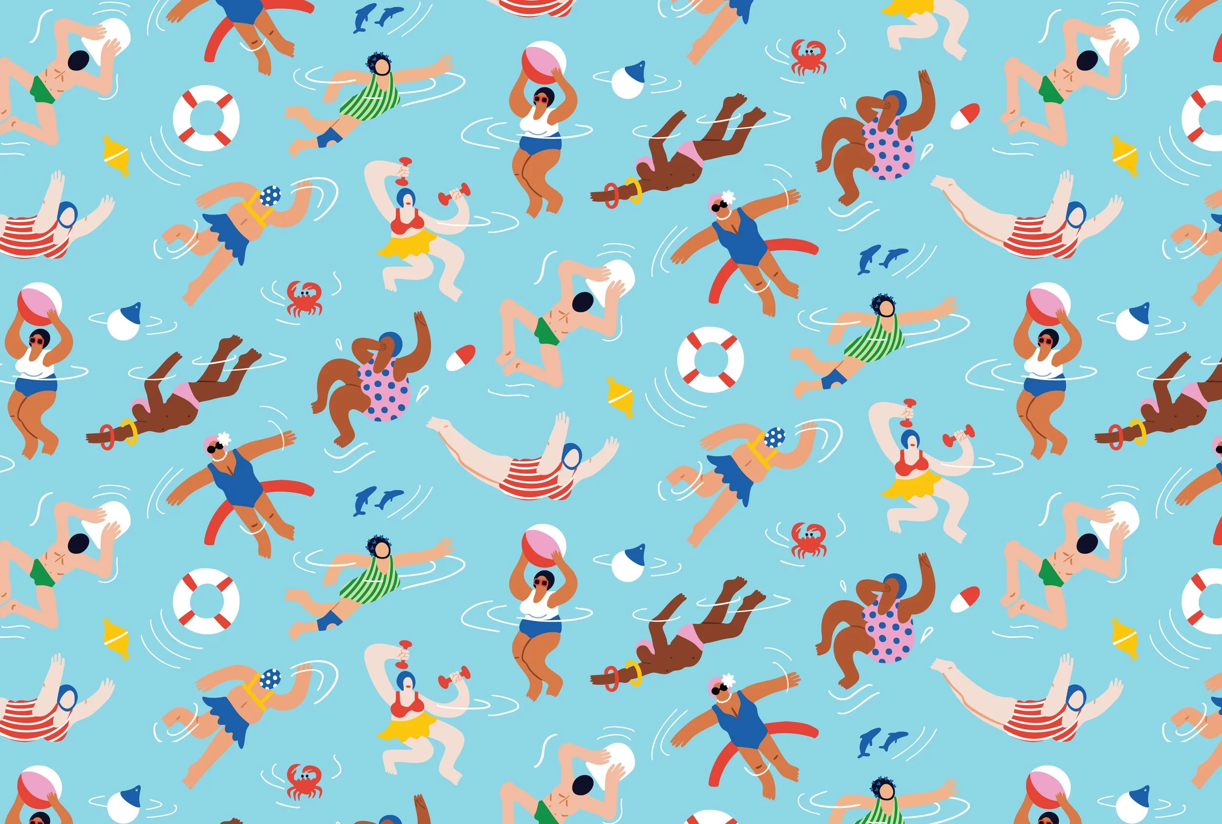 Ocean Pool, inspired by beautiful elders exercising together