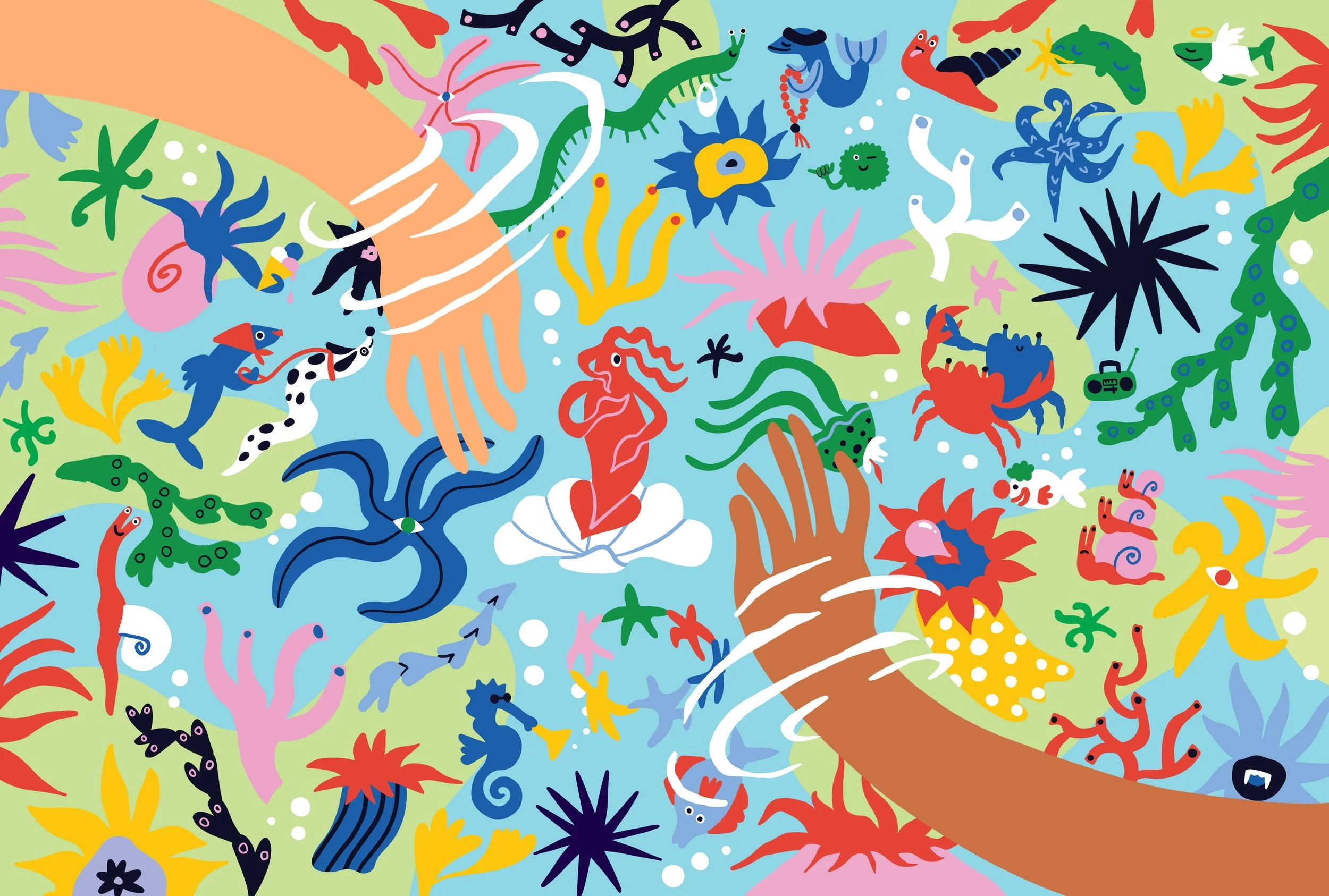 Rock Pool, inspired by the wonder I've felt at observing an entire whimsical world when peering into a hot spring