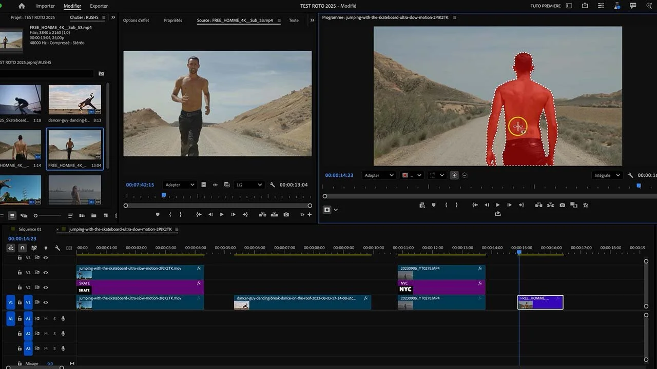 masque d'objet IA Premiere Pro détourage automatique suivi sujet rotoscoping
